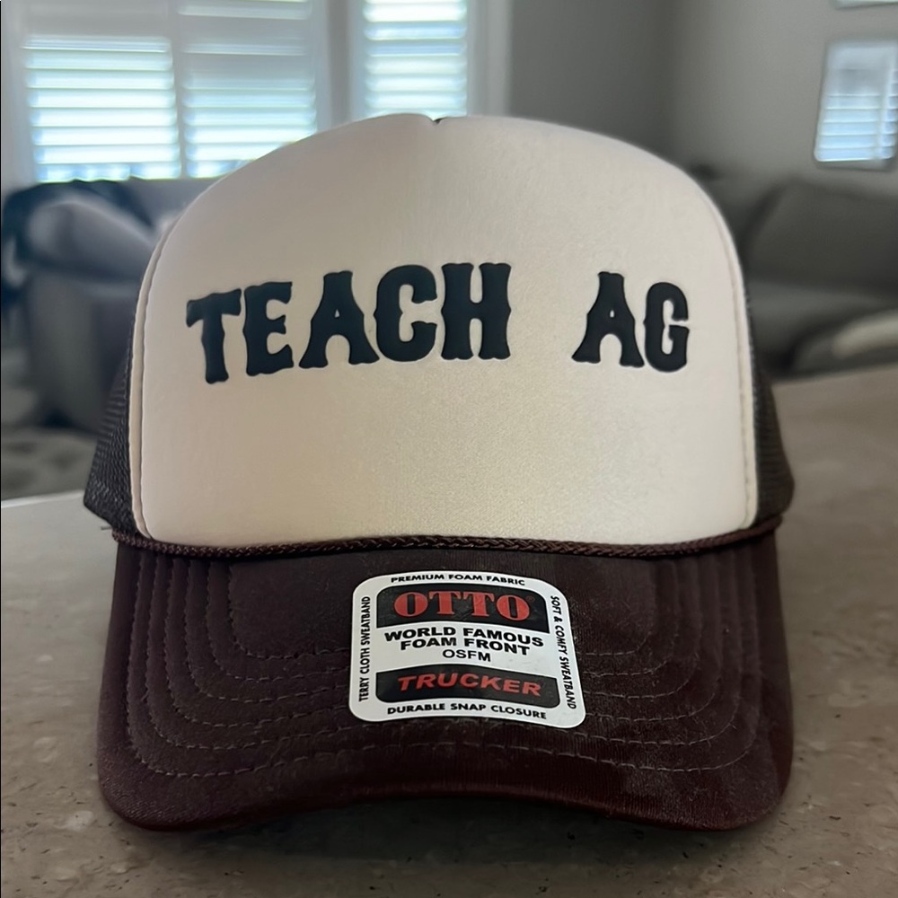 Teach AG Brown and Cream Trucker Hat